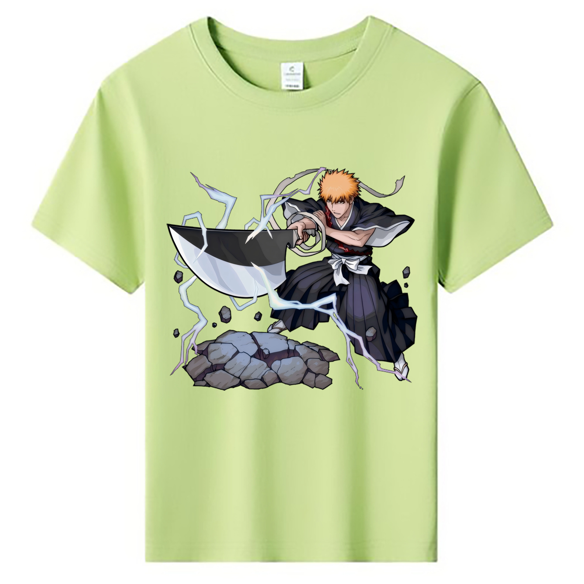 （画像用） ブリーチ 黒崎一護（くろさき いちご）BLEACH Kurosaki Ichigo 綿100％キッズTシャツ（フロントプリント）